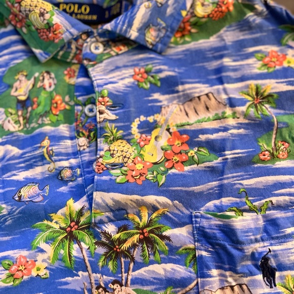 Ralph Lauren Hawaiian Polo Blue Size Large - Picture 2 of 5